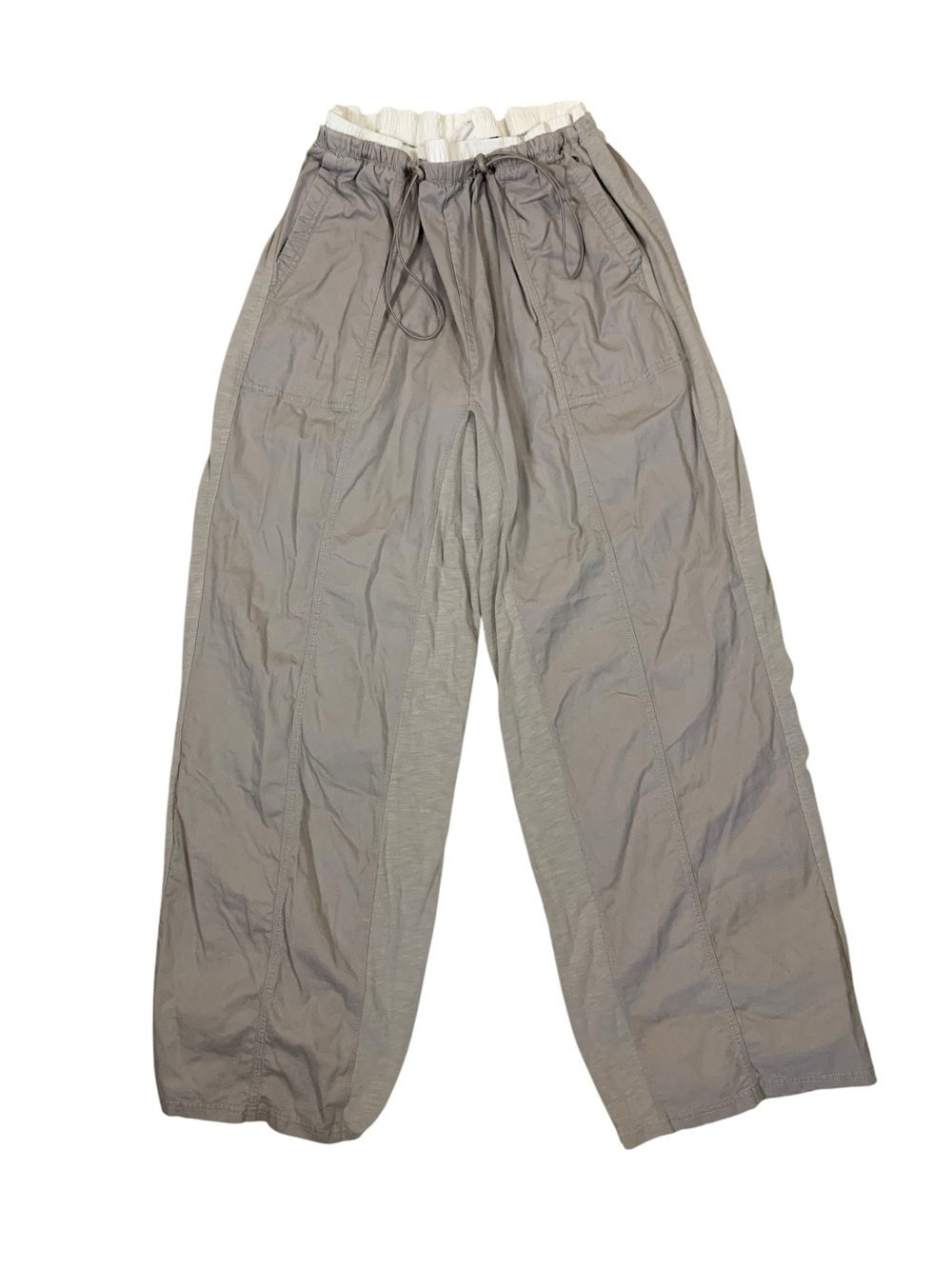 Daily Practice M Gray Drawstring Elastic Waist Wide Leg Lounge Pants Casual